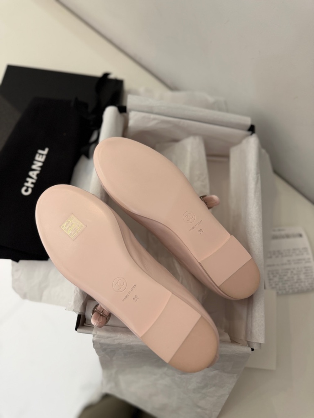 CHANEL Mary Jane Flats Light Pink | Size 39 - Picture 10 of 16